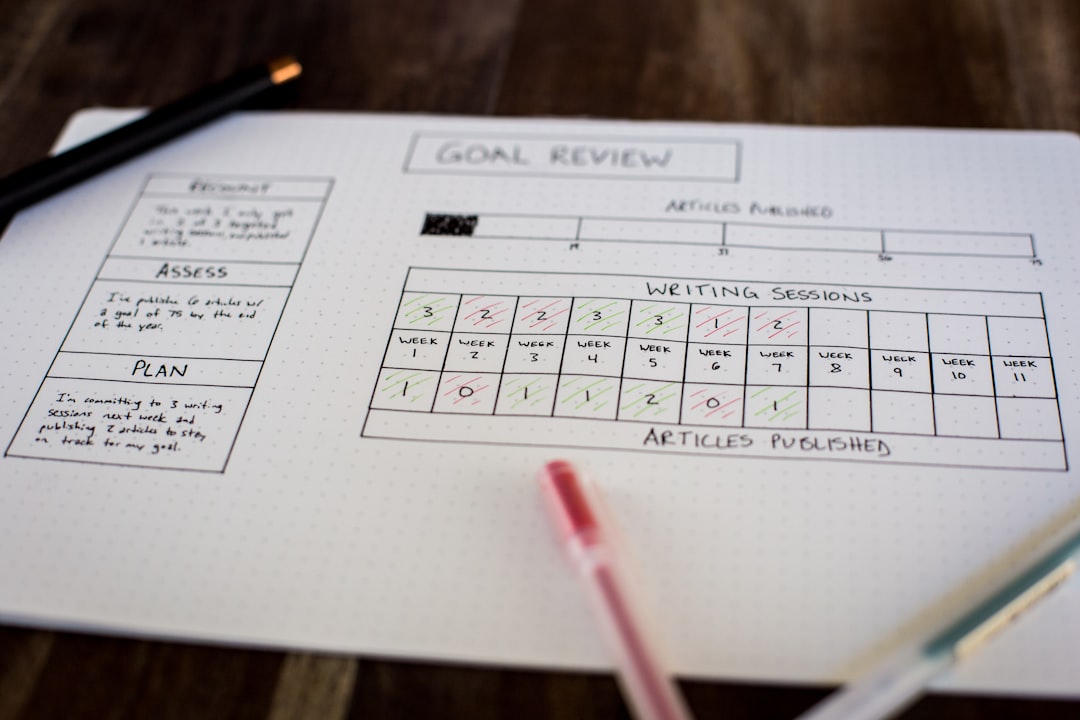 Goal tracking system on paper — representing the structured self-study process